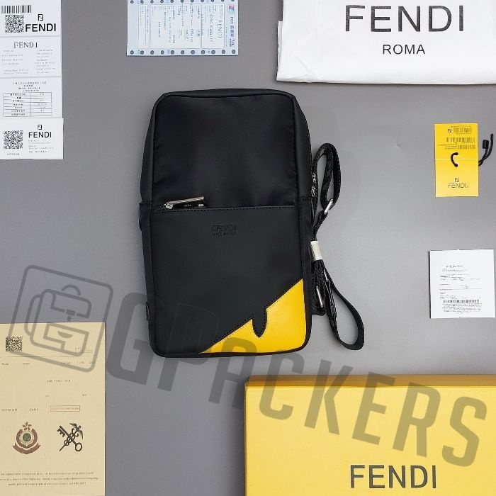 TAS FENDI SELEMPANG SLING BAG CORNER BUGS MIRROR IMPORT FULLSET 8717