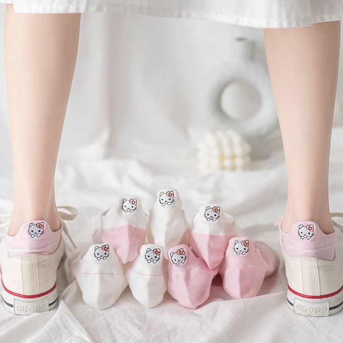 HELLO KITTY POLOS - Kaos Kaki Pendek Semata Kaki/ Kaos Kaki Ankle Dewasa Wanita-8
