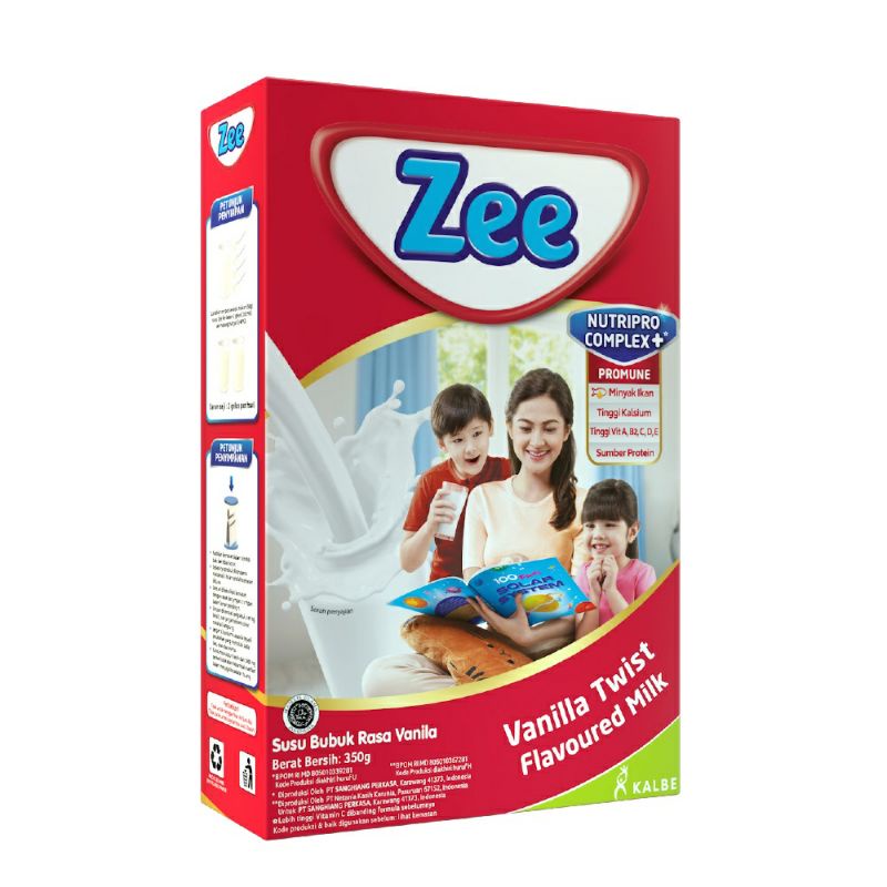 Susu Zee Box Reguler l Platinum Coklat Vanila Strawberry 350gr