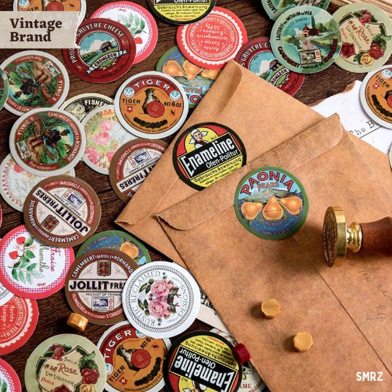 

Vintage Brand Sticker Piece - Stiker Ecer Stampel Jadul / Retro Stamp / Stiker Lingkaran
