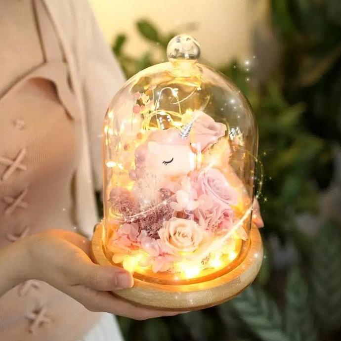 

ORI LED DOME ROMANTIS UNICORN VALENTINE BIRTHDAY GIFT KADO ULANG TAHUN DG654EAFVD