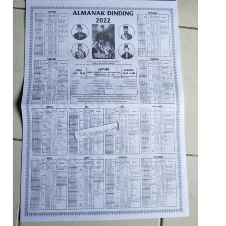 

[KODE PRODUK H6NL79542] Kalender Dinding/Kalender Jawa/Kalender Almanak(2022) 47×30CM