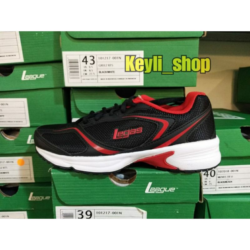 Sepatu League Legas Neptune LA Black Running Shoes Cowo Cewe Sneakers Pria Wanita Original Murah