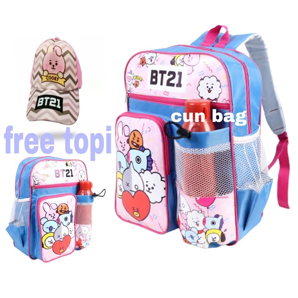 Tas Ransel Troli Dan Topi Karakter Kp0p Anak Perempuan Paud TK SD