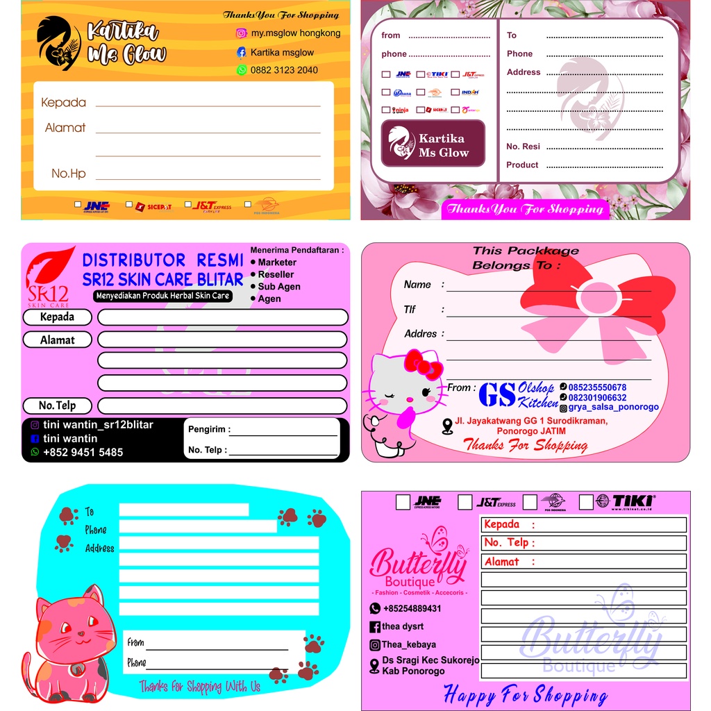 

Label Pengiriman 100 lembar Bahan HVS 80 Gsm Free Desin