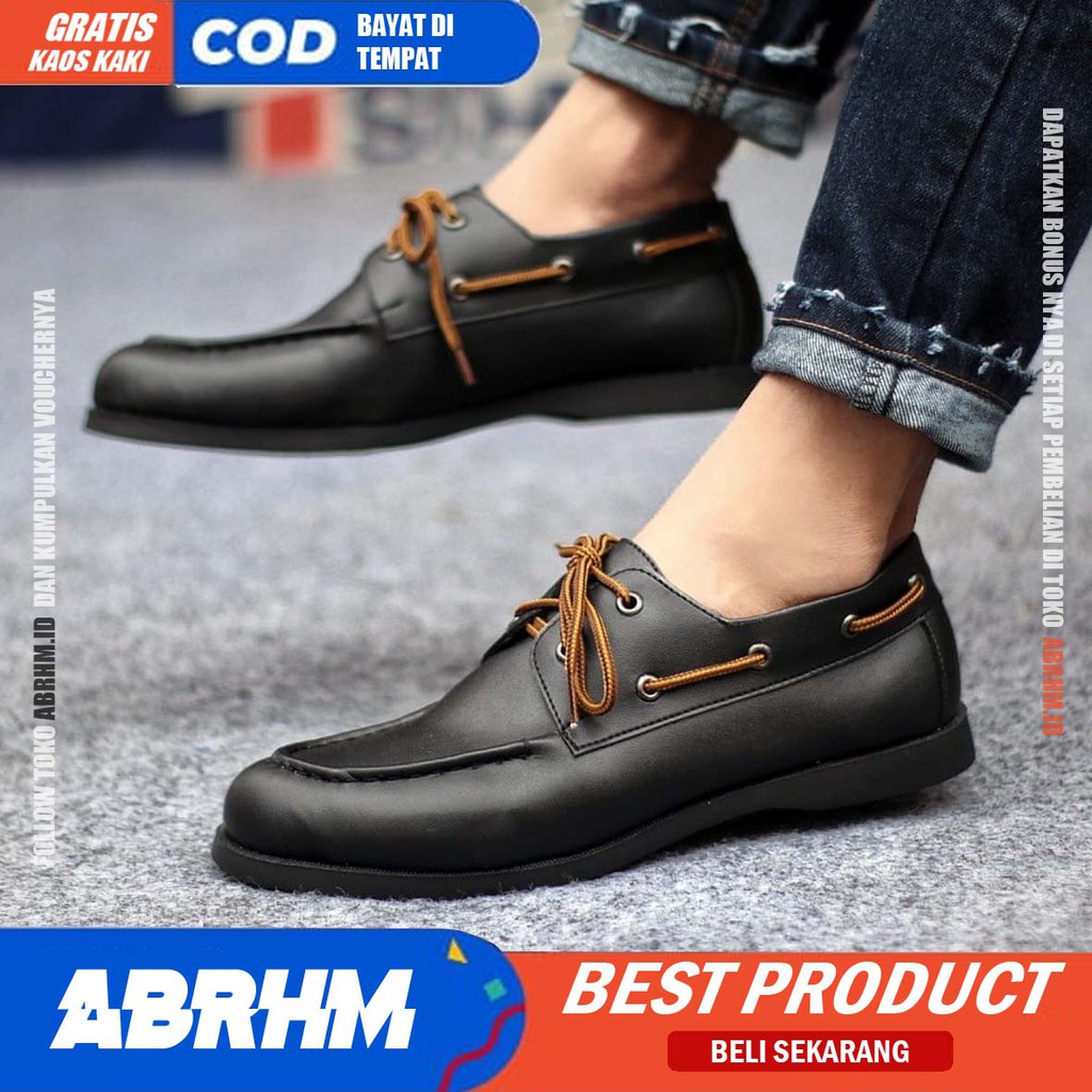 ABRHM X MORIN Sepatu Pria Casual Loafers Sepatu Kasual Pria Sepatu Cowok/cowo Sepatu Pria Keren Sepatu Kerja Kantor Semi Formal Kuliah Kondangan Gaya keren Kekinian Murah Terlaris