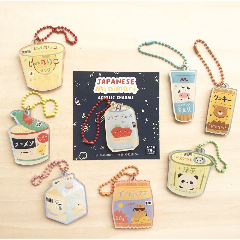 

acrylic charms gantungan lucu japanese minimart by mentol art