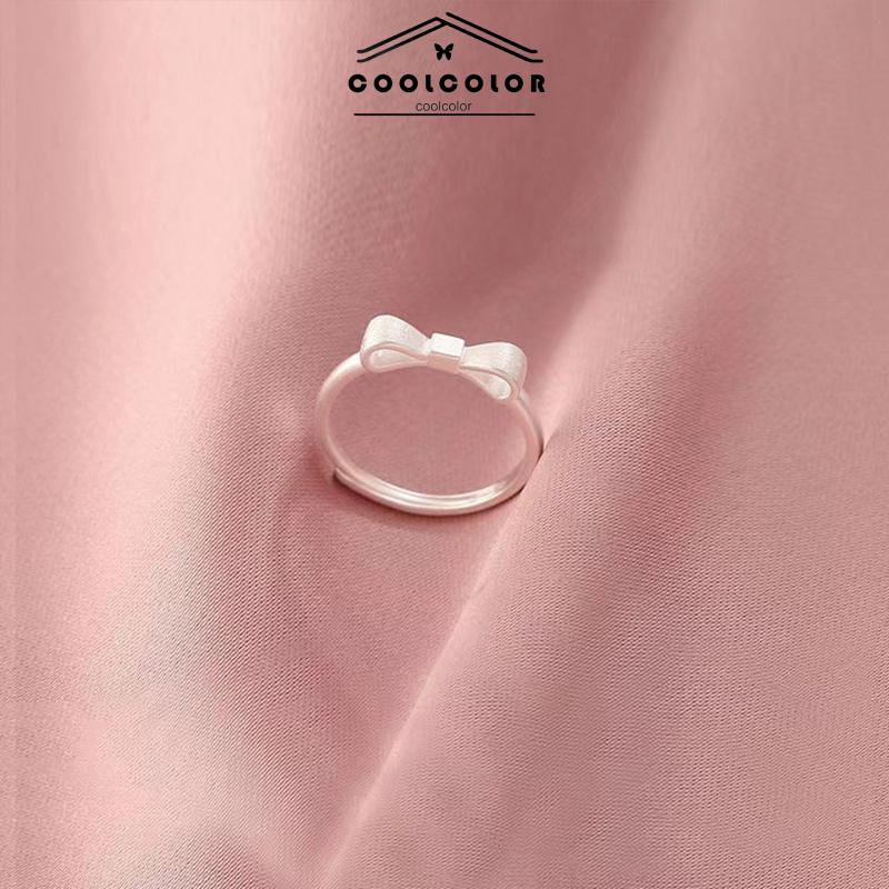 COD❤️Cincin kupu-kupu Busur Pembukaan Jari Telunjuk Disesuaikan Anti Karat Dan Luntur Mewah Aksesoris Fashion Perhiasan Fashion Simple Murah