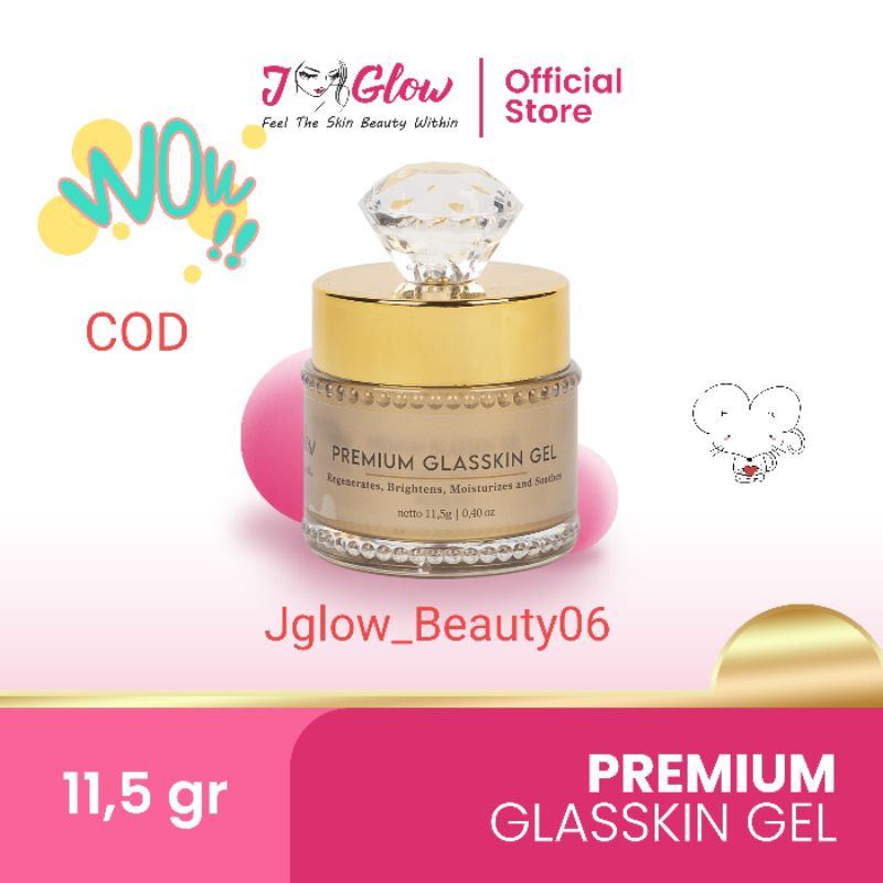 JGLOW GLASKIN GEL PREMIUM PERAWATAN KECANTIKAN WAJAH SERUM MENCERAHKAN MENGHALUSKAN KERUTAN BPOM