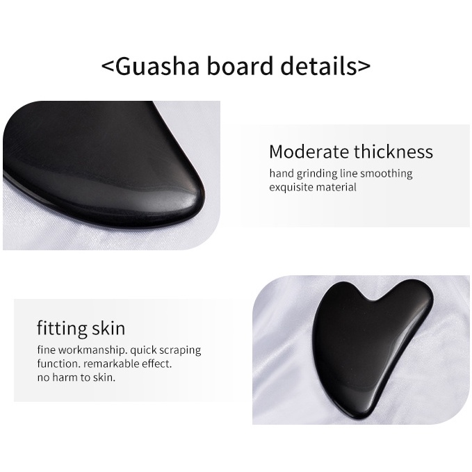 Gua Sha &amp; Roller Facial Massage - Black Obsidian