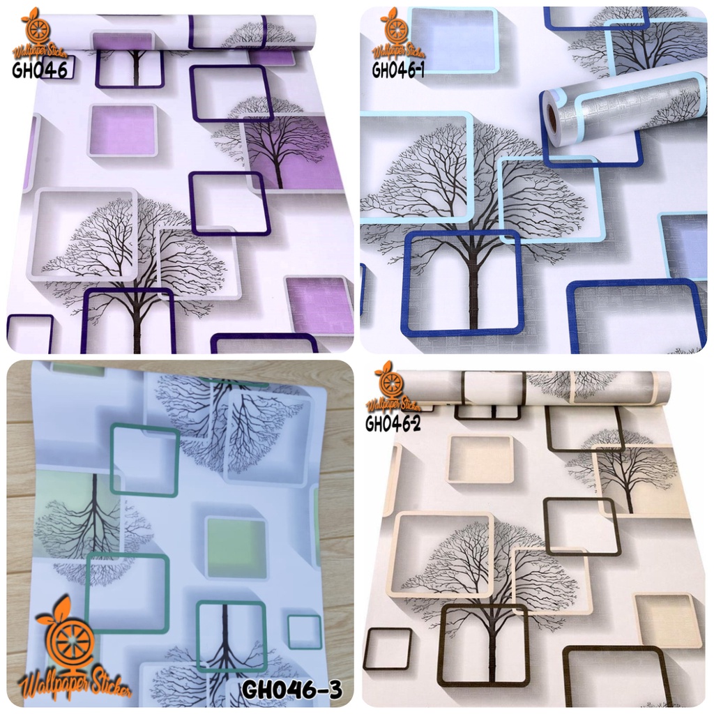 Wallpaper Stiker Dinding 3D Kotak Premium Wallpaper Dinding Ruang Tamu Wallstiker Ukuran 45cm x 8m Stiker Dinding Kamar Tidur Ruang Tamu