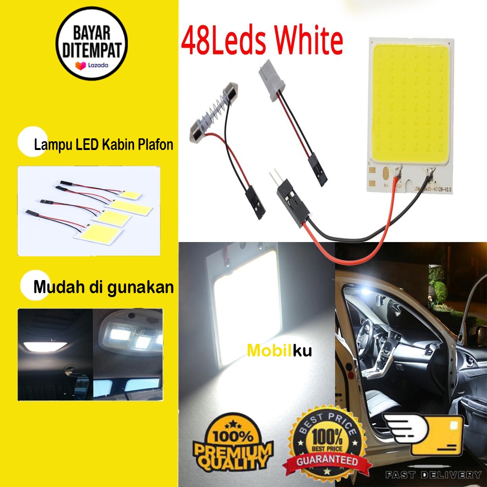 [48 LED] Lampu LED Kabin Plafon COB Plasma COB 48 titik 40mm x 35mm Festoon T10