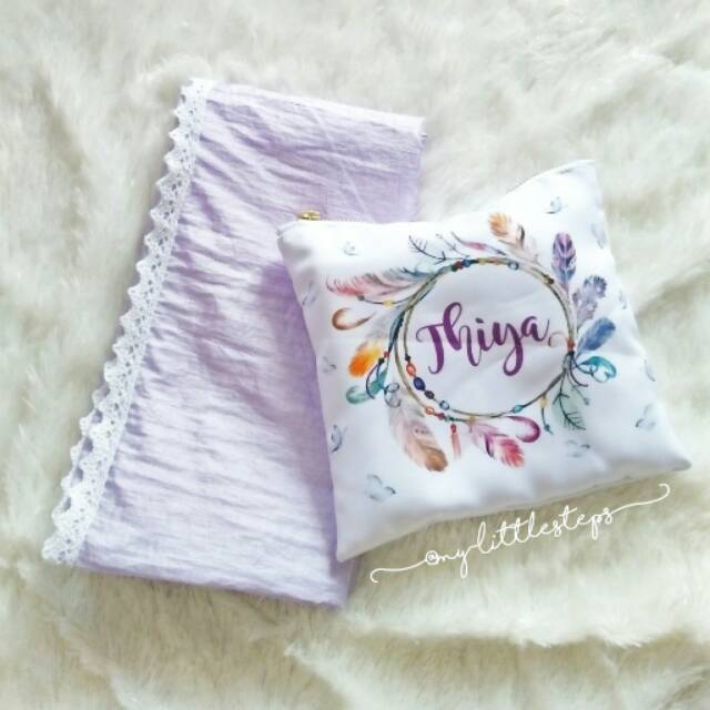 Mukena anak dan dewasa parasut custom nama