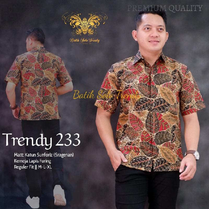 TRENDY 233 PENDEK KEMEJA BATIK LENGAN PENDEK KAIN HALUS MURAH