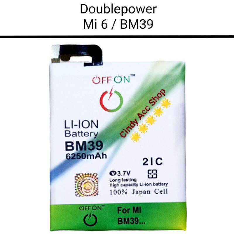 Baterai Doublepower Mi 6 BM39 Batre Double Power Battery