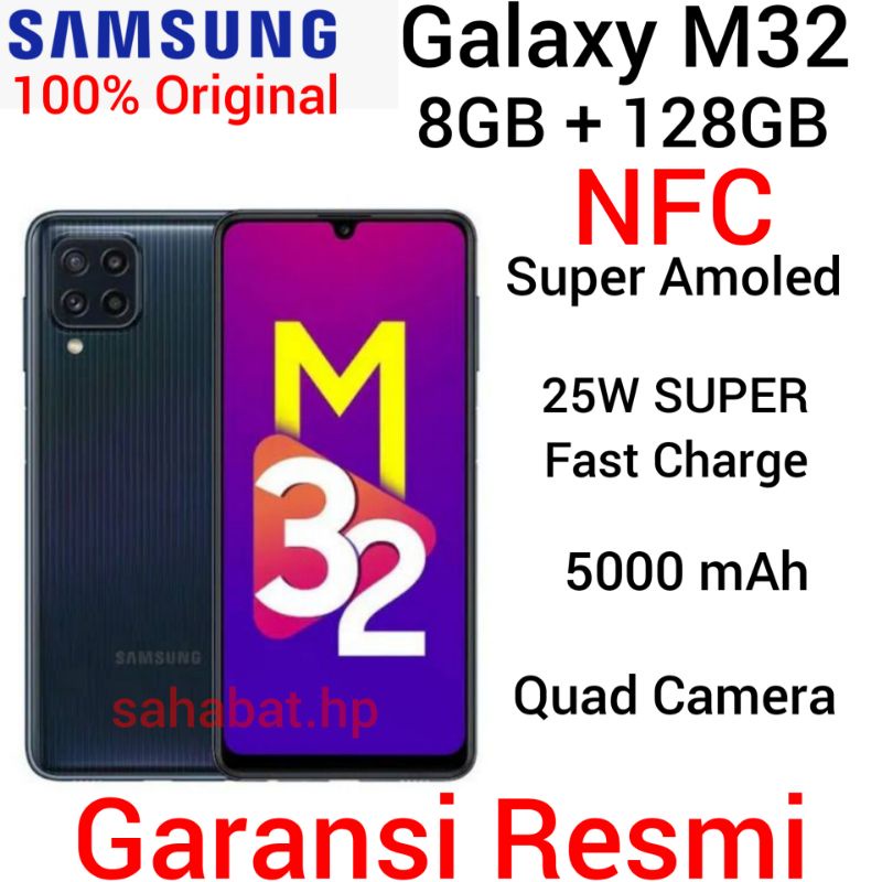 Samsung Galaxy M32 8/128 NFC Garansi Resmi 8GB 128GB M 32 8GB/128GB 6/128