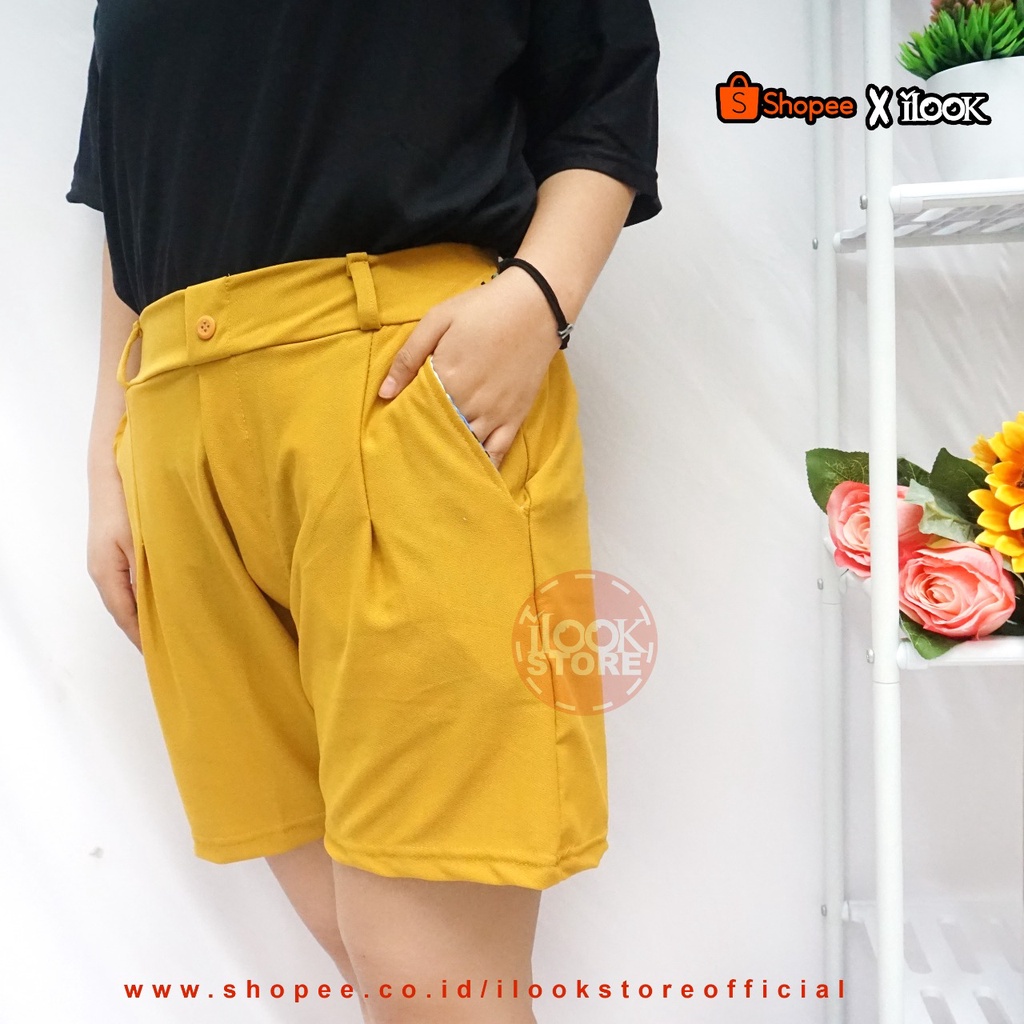 ilook | Hotpant Cornel | Celana Pendek Kancing | Celana Pendek Cornel | Hotpant Style Korea