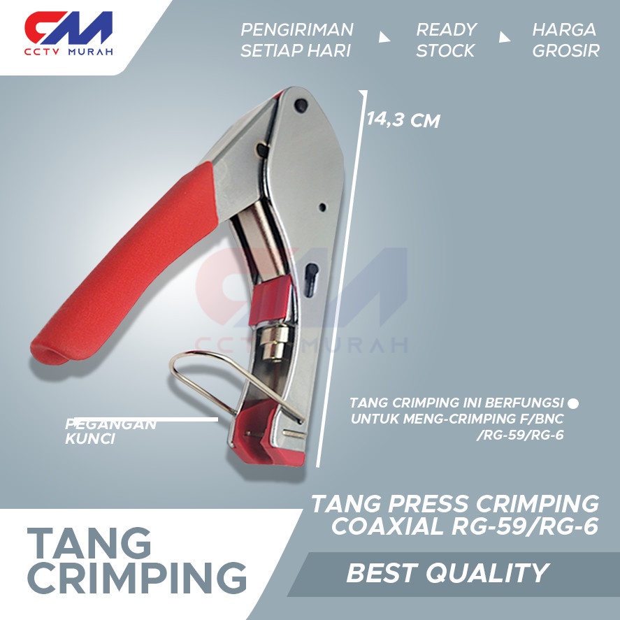 Tang Crimping Press Compression Coaxial BNC F RG6 RG59 HT-H518A