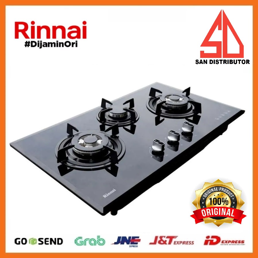 Rinnai Kompor Tanam 3 Tungku RB 773RO (G) 773ROG Tempered Glass ORI SNI