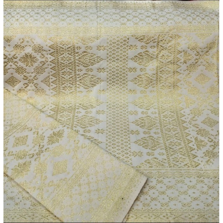Songket Lepus Putih Tulang Kristal Gold