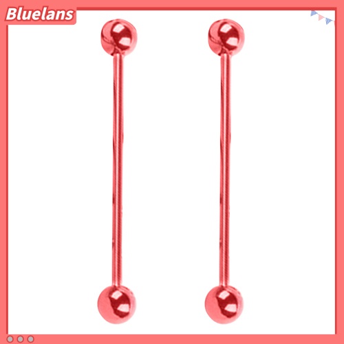 Bluelans 1Pair Unisex Punk Stainless Steel Barbell Long Tongue Rings Studs Body Piercing