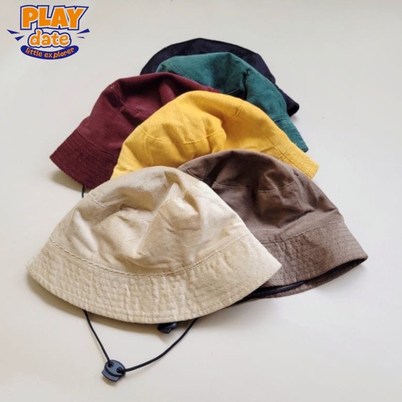 Bucket Hat Anak CORDUROY Dengan Tali Laki Laki Perempuan Topi Anak Kupluk Anak Topi Rimba Anak Topi Pikink Anak Bayi Laki Laki Perempuan Cowok Cewek 1 2 3 4 5 6 Tahun