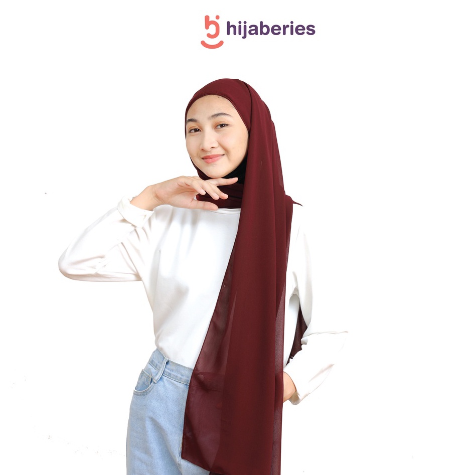 Malaka Pashmina Inner Hijaberies - Pashmina yang menyatu dengan Ciput-Maroon