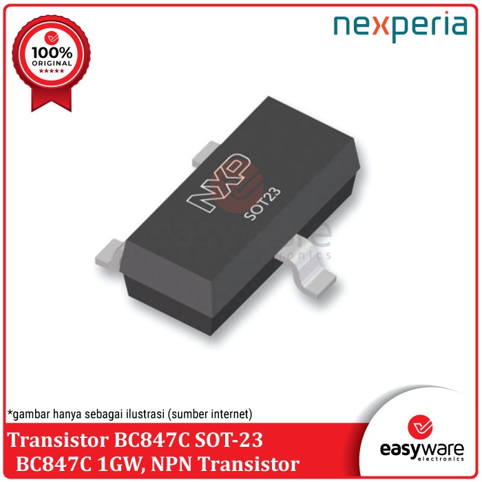 Transistor BC847 SOT-123 BC847C 1GW SOT123 BC847 SMD ORI NXP NEXPERIA