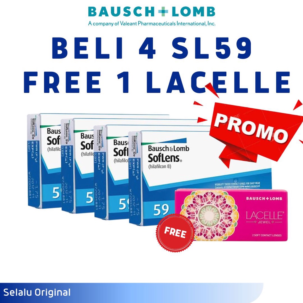 Bausch and lomb 59 softlens bening bulanan transparan ready minus mata sensitif