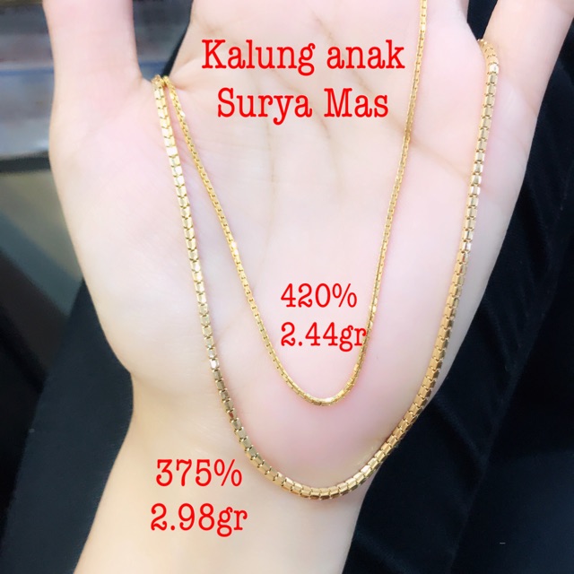 Kalung rantai anak emas 375%