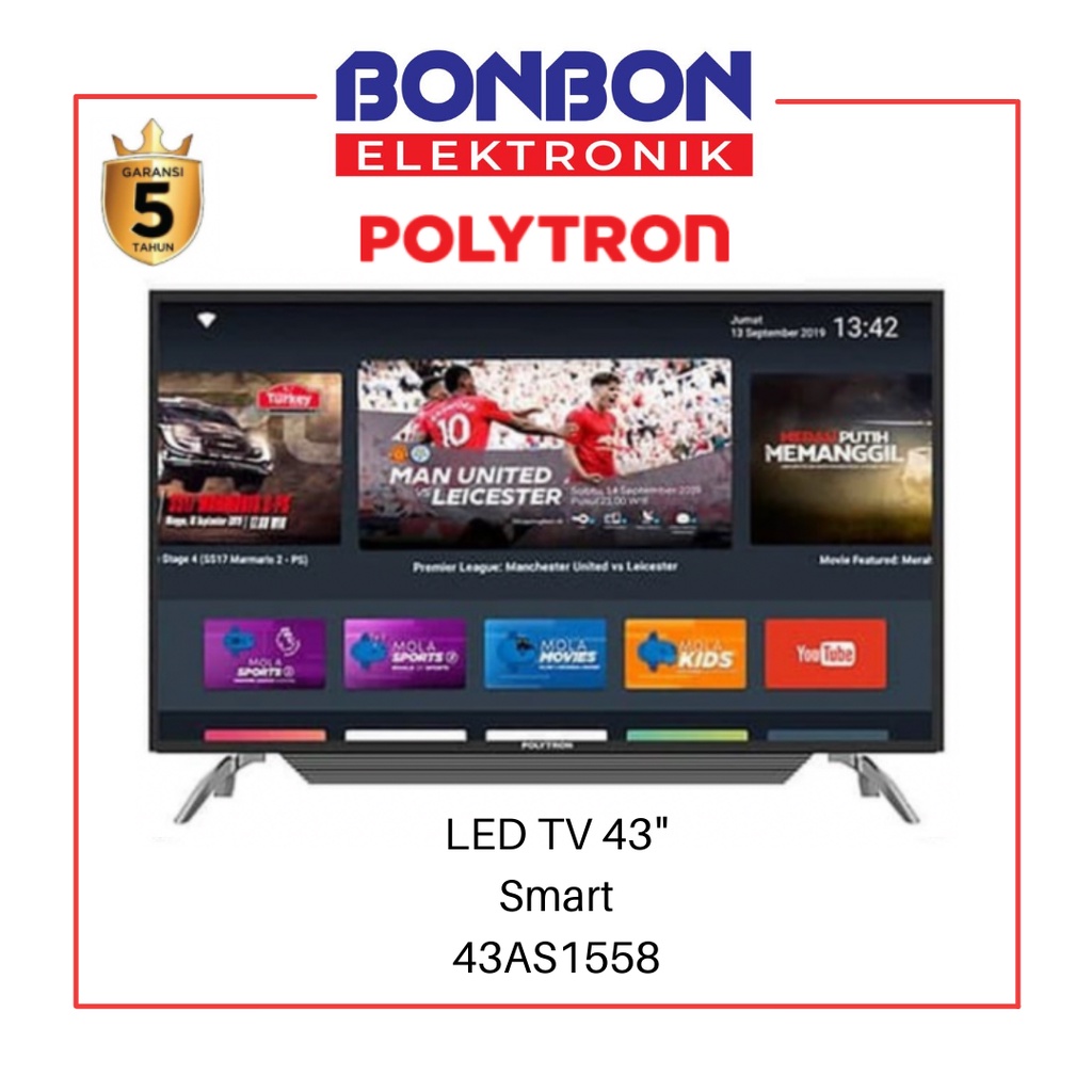 Polytron LED Smart TV 43 Inch 43AS1558