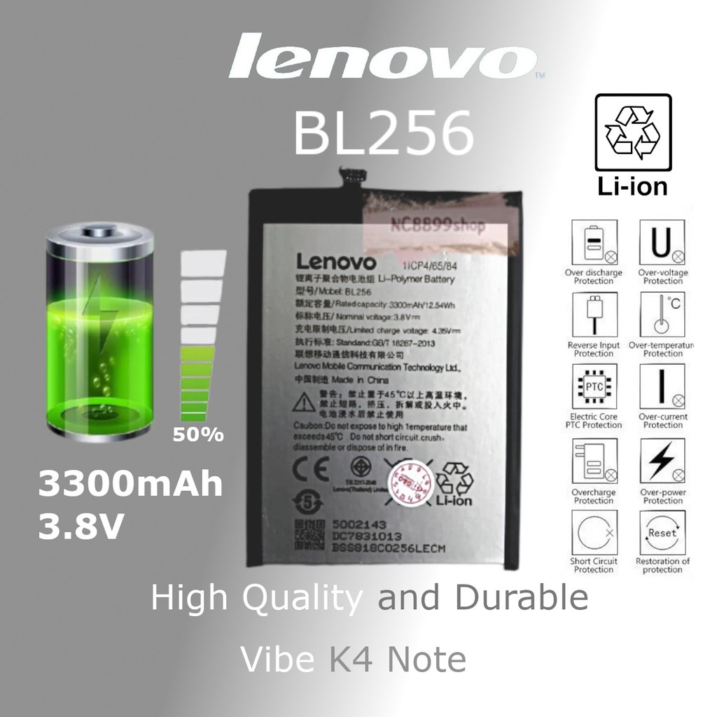 Baterai Batre Battery BL256 /  A7010 Vibe K4 Note