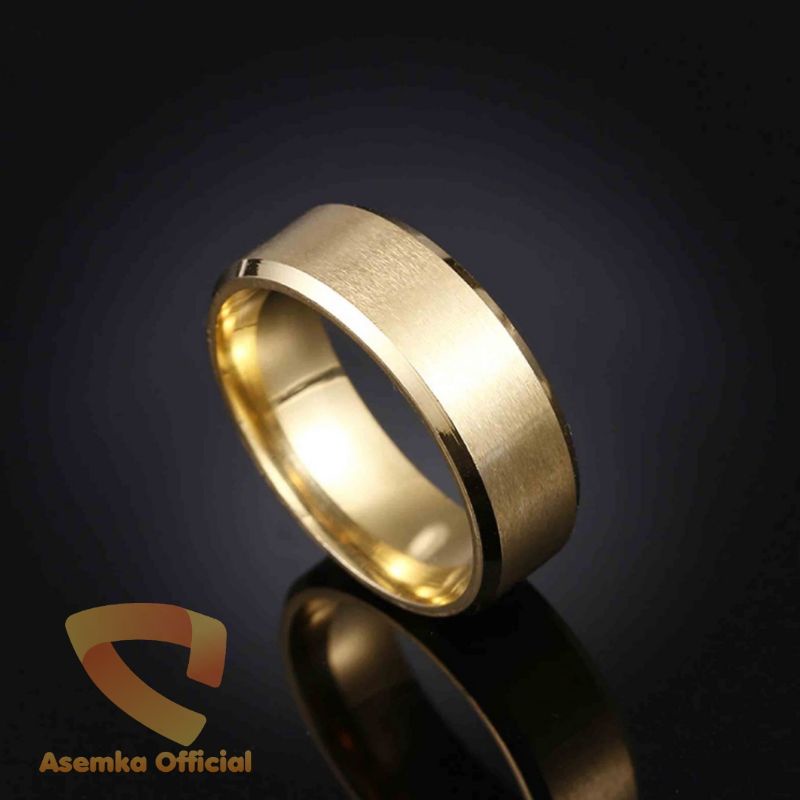Cincin titanium Gold asli tidak berkarat
