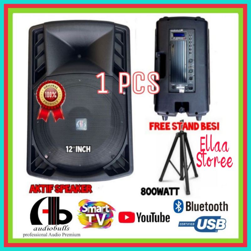 Speaker Aktif AB Audio Bulls 12 Inch Bluetooth Model RCF Plus Stand Speaker 1 Pcs