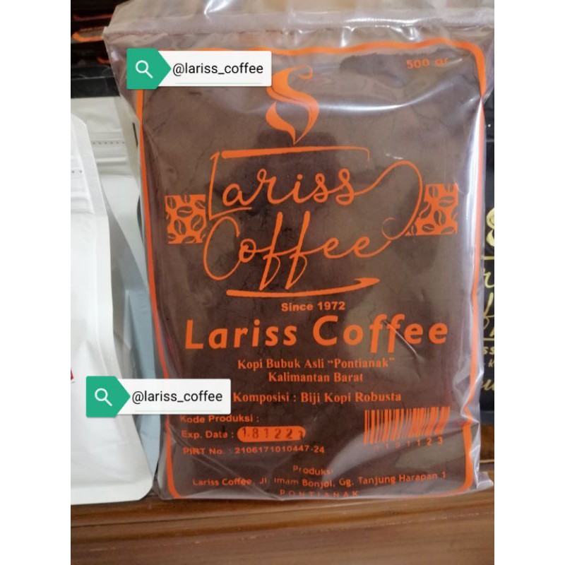 

Lariss Coffee Kopi Bubuk Pontianak Kalimantan Barat 500gr