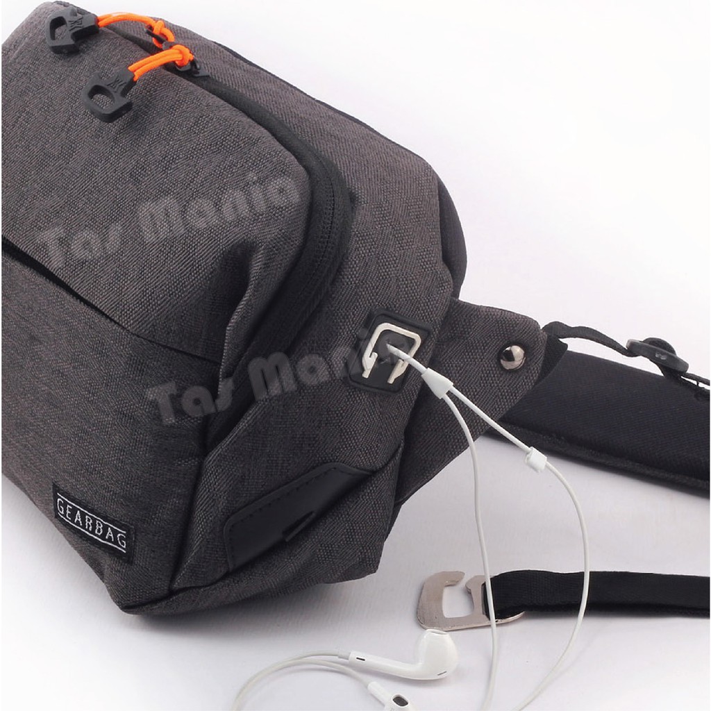 PTS -Gear Bag -  Port -13129 - Waistbag WITH EARPHONE HOLE BB - Tas Selempang Pria Tas Pinggang