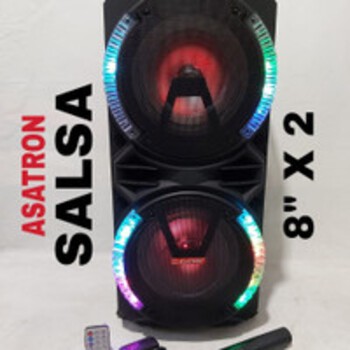 SALSA ASATRON Speaker Wireless Party Meeting Bluetooth 8&quot;/mic+remote ***