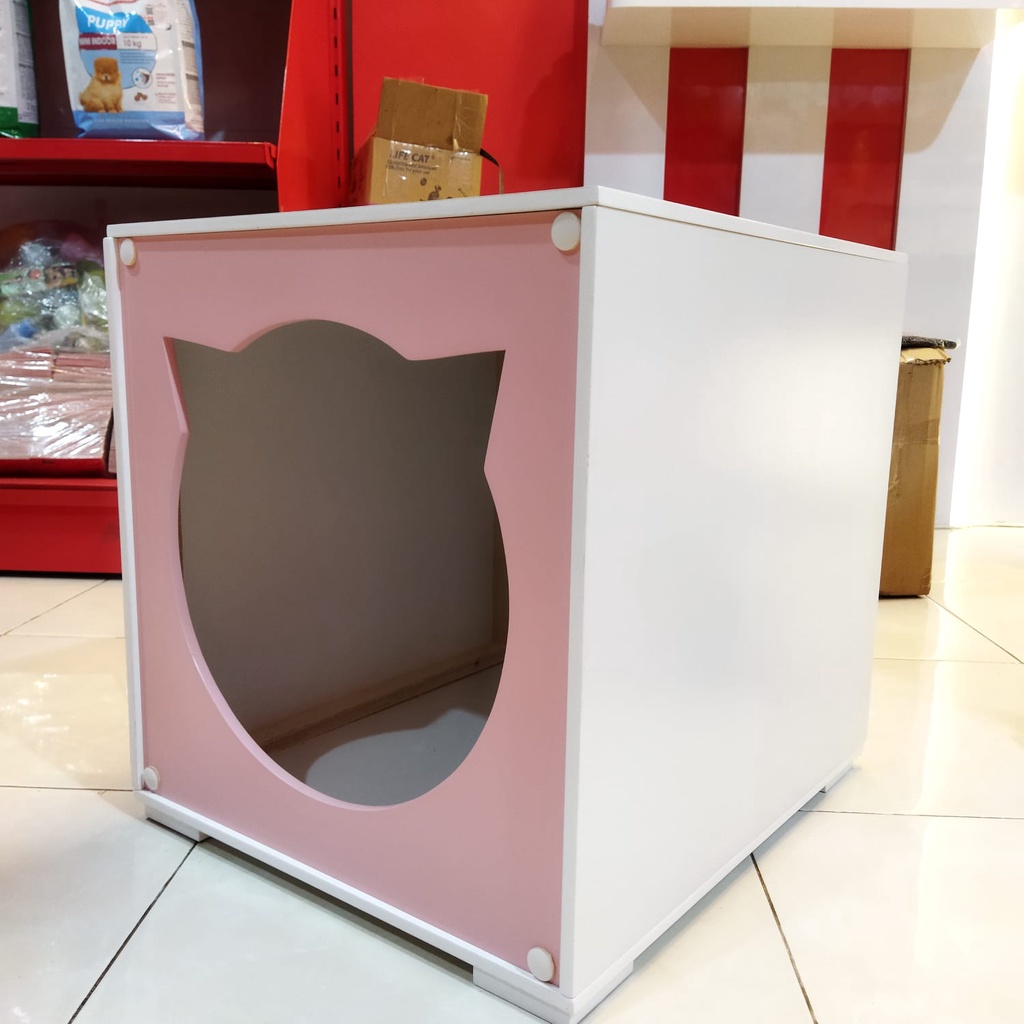 Rumah Tidur Kucing kayu rakit tempat untuk tidur kucing cat house bongkar pasang