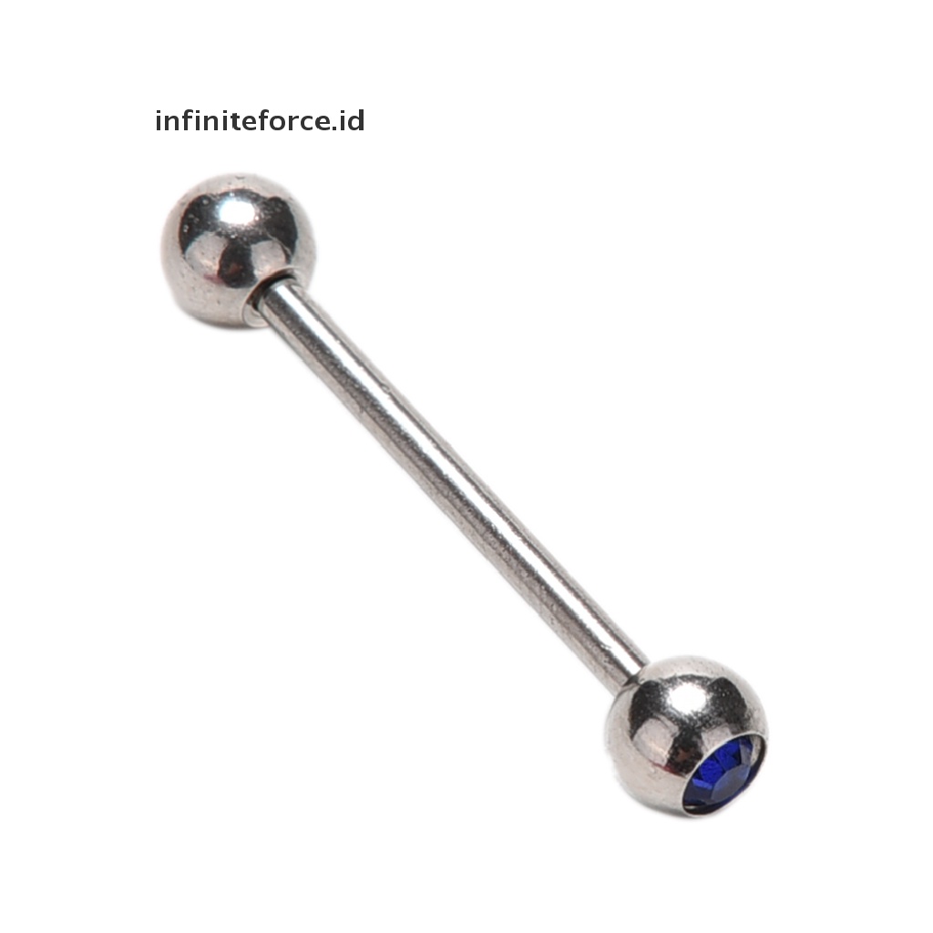 5pcs / Set Cincin Tindik Lidah Bentuk Barbell Bahan Stainless Steel