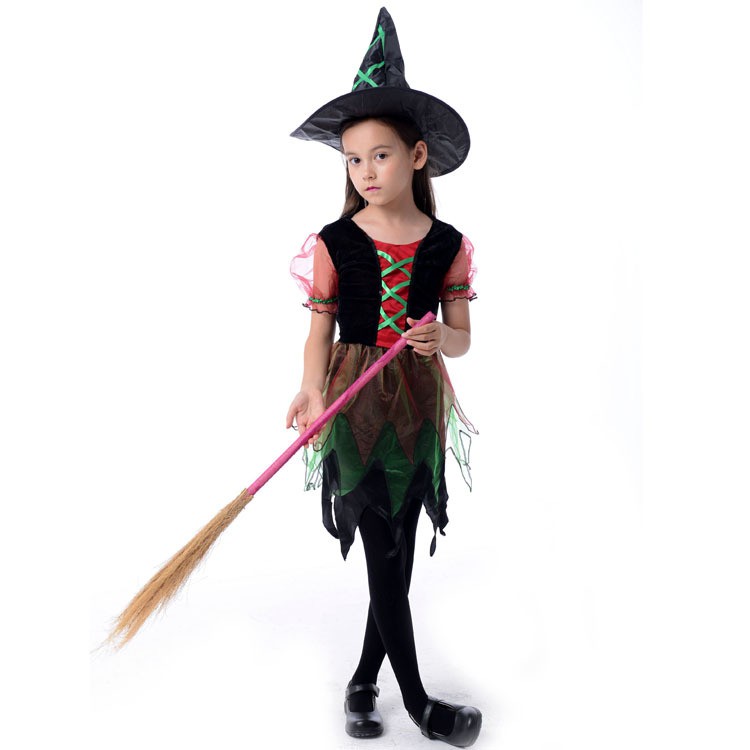 green witch dress penyihir hijau anak