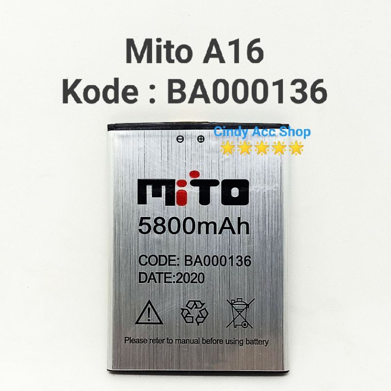 Baterai Batre Battery Mito A16 BA000136