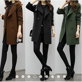  Mantel  Panjang Model Slim Kerah Lapel Bahan  Hangat untuk 
