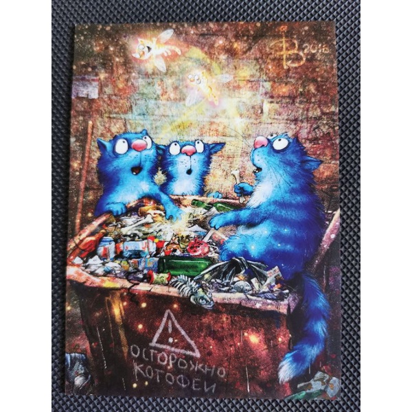 

kartu pos kucing bluecat/bluecat postcard05