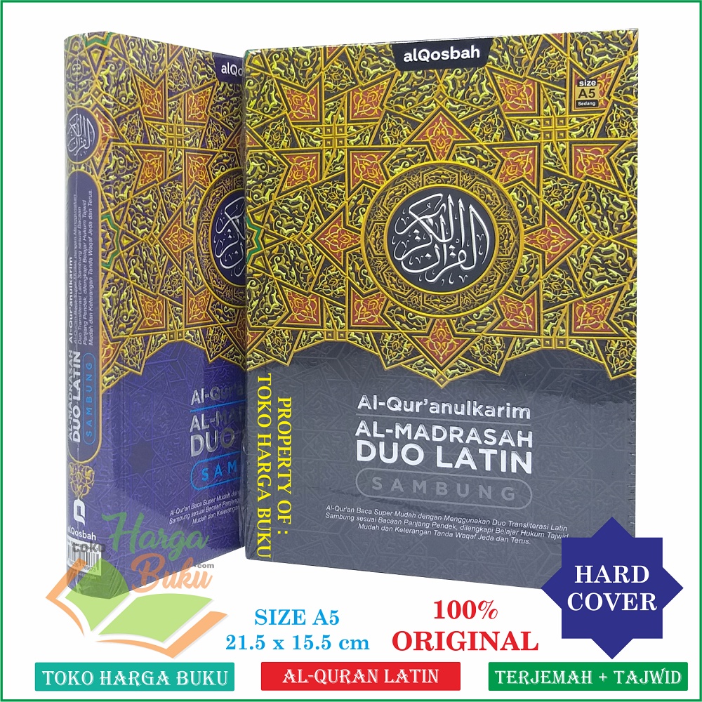 Foto Al-Quran Al-Madrasah Duo Latin SAMBUNG A5 HC Mushaf Al Qur'an Transliterasi Latin Tajwid dan Terjemah Waqaf Jeda Terus Ibtida' Al-Qur'anulkarim Al Madrasah Duo Latin Penerbit Al-Qo