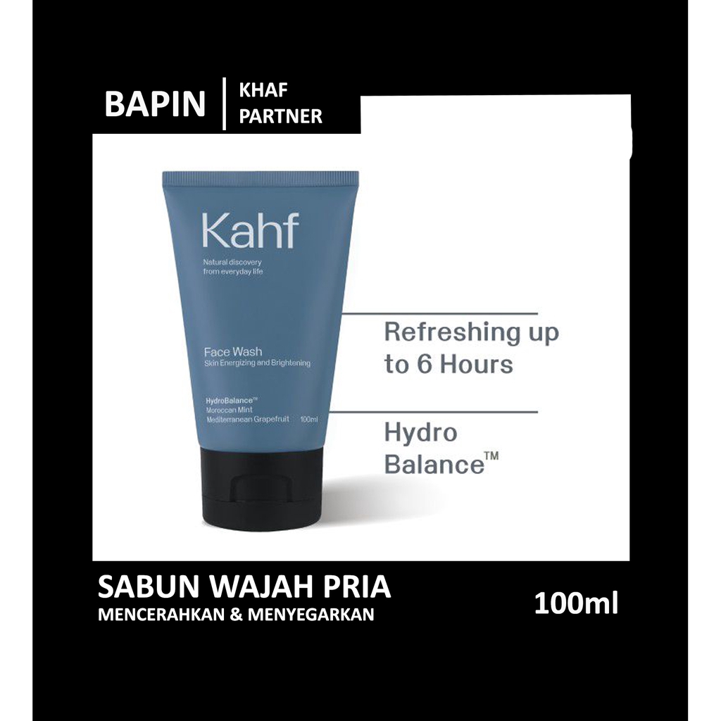 ORIGINAL Sabun Muka Pria Keren Kahf Skin Energizing and Brightening Face Wash 100 ml