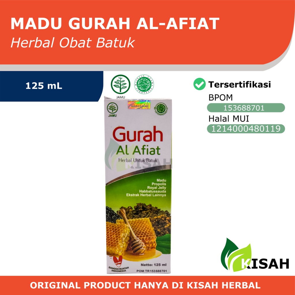 AL-AFIAT Madu Gurah 125 mL - Madu Pereda Batuk dan Pembersih Saluran Pernafasan Dari Dahak (Reak)