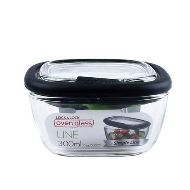 Lock &amp; Lock Oven Glass 300ml hitam