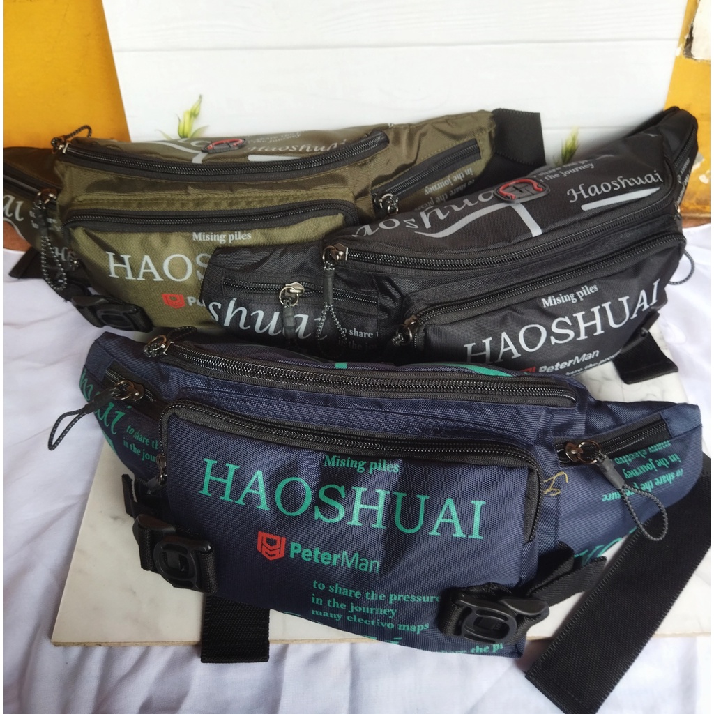 Tas pinggang Haoshuai PC / tas Selempang Pria / tas sepeda TERMURAH !!!