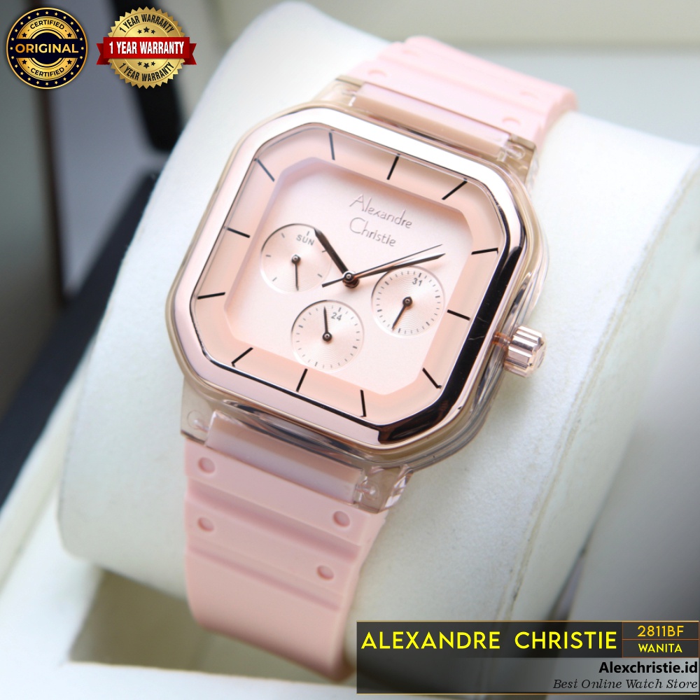 New 2023 Jam Alexander Christie Wanita 2811BF Peach Rosegold Original Cantik Sporty Elegan