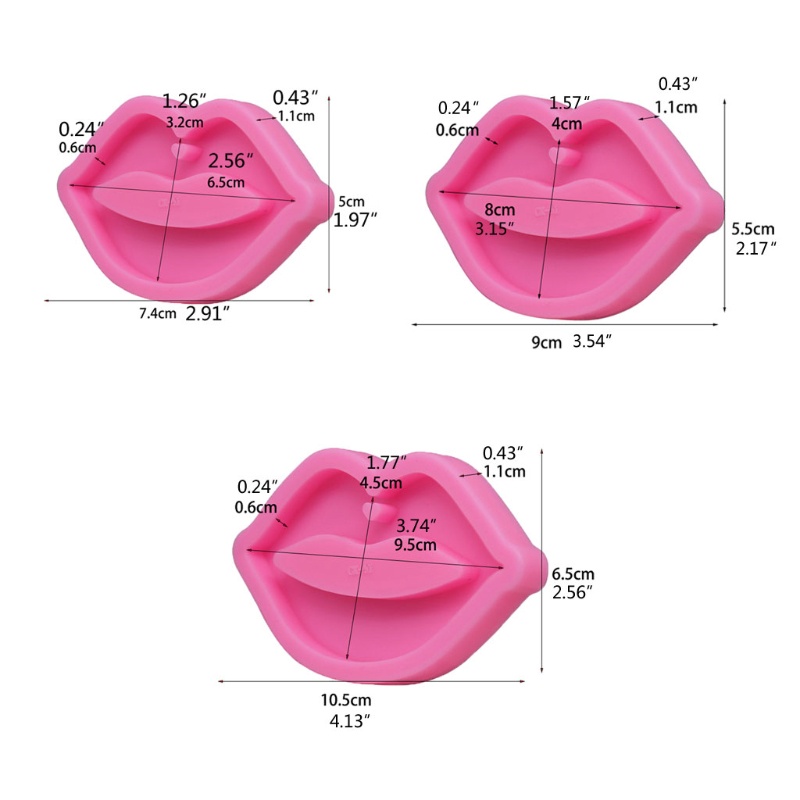 Siy Cetakan Es Krimpuding Bentuk Bibir Sexy Bahan Silikon Dengan Lubang Gantungan Kunci